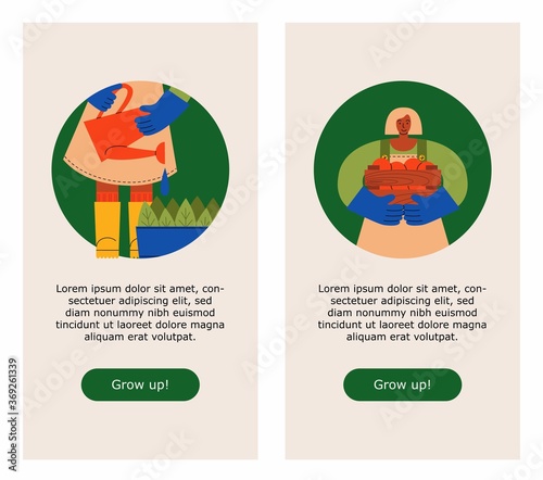 Gardening. Flat illustration for mobile interface #2