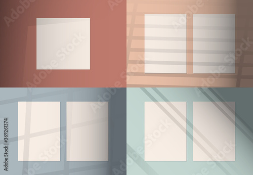 Vector set of transparent shadow overlay effects