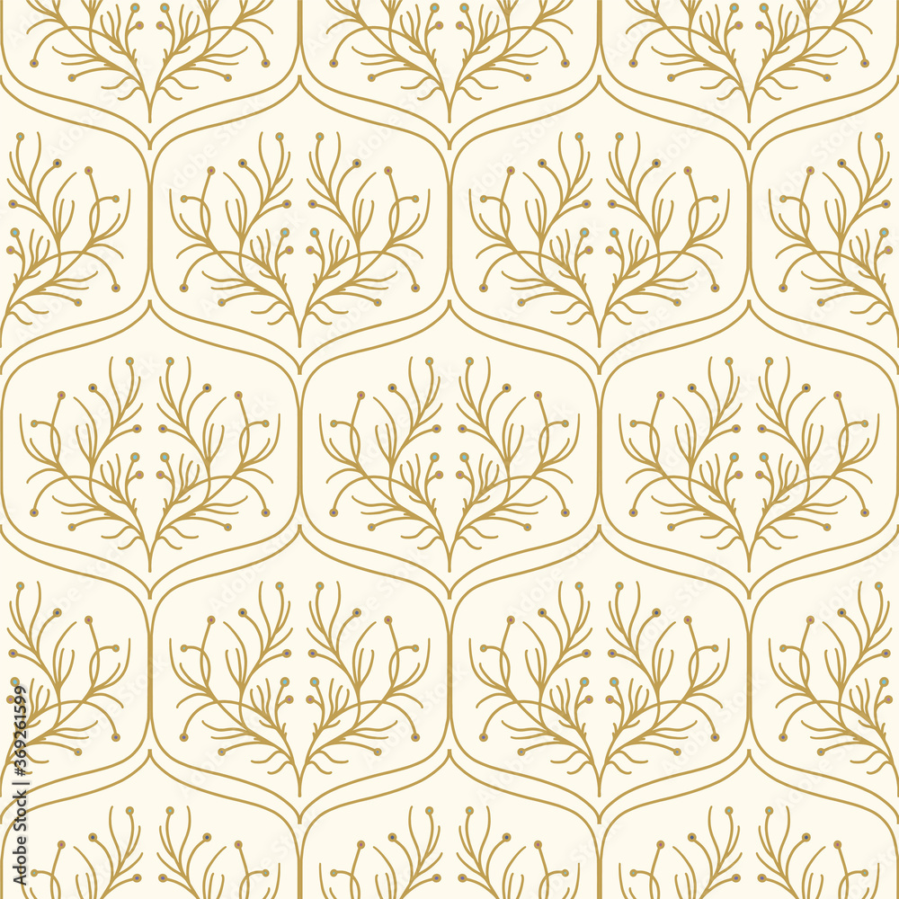 Decorative ornament with a stylized branch. Damascus with floral ornament Decorative ornament with a stylized branch. Damascus with floral ornament