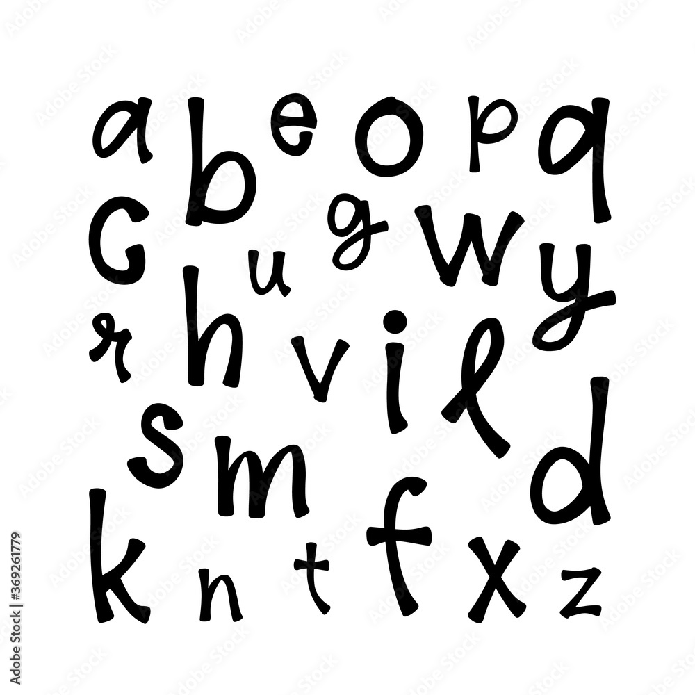 Hand drawn font isolated on white background. Hand drawn font isolated on white background.