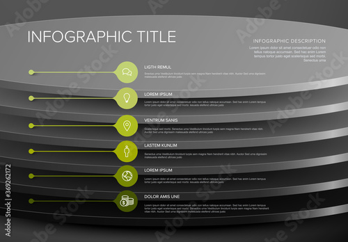 Vector Infographic round layers desks template