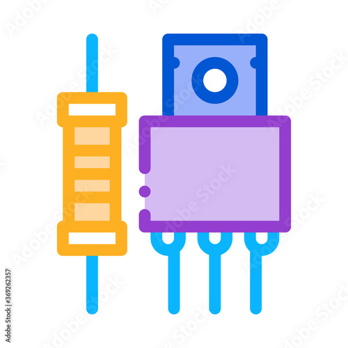 radio spare parts icon vector. radio spare parts sign. color symbol illustration