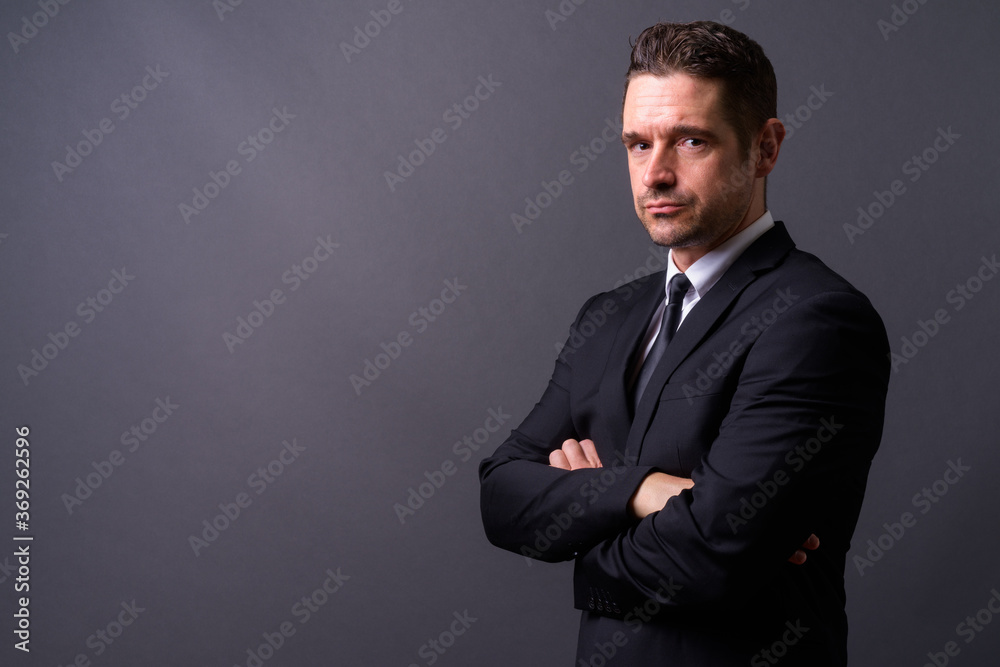 Portrait of handsome bearded businessman in suit Portrait of handsome bearded businessman in suit
