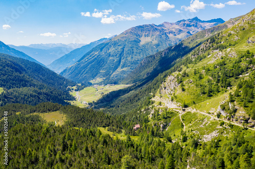 Grosina Valley, Valtellina, aerial view from the Verva pass towards Eita © Silvano Rebai