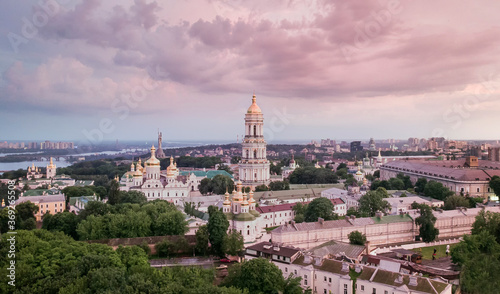 Panoramic view of ancient monastery Kyiv Pechersk Lavra in Kyiv, Ukraine 
