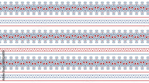 Traditional Embroidery Seamless Color Pattern Vector for Background and Design