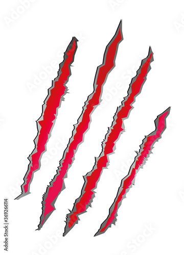 blutige Kratzspuren von einem Tier oder Monster photo