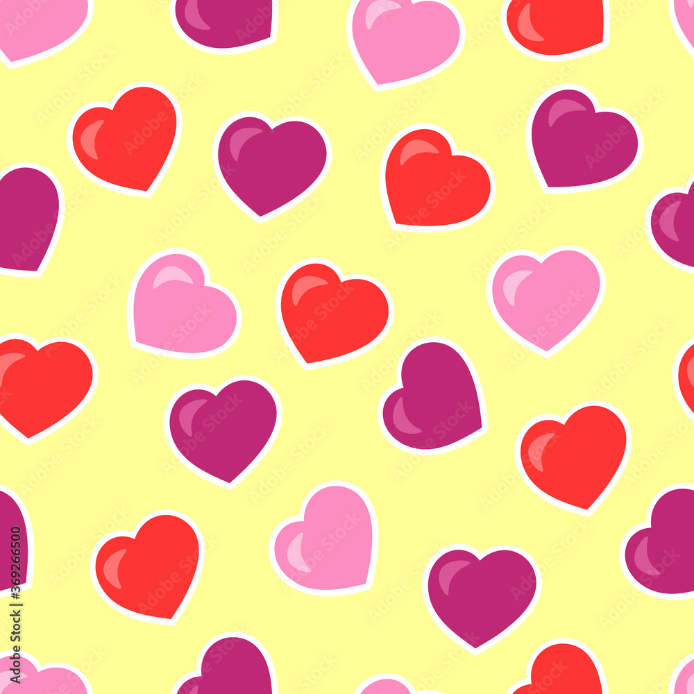 Vector seamless pattern with hearts