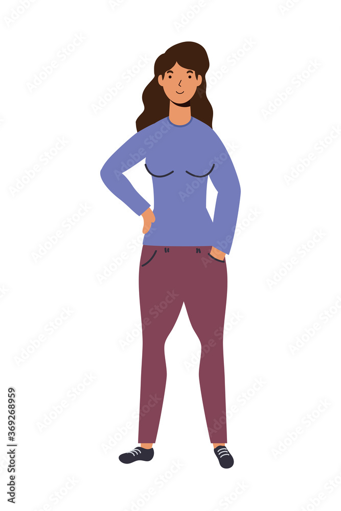 young woman casual avatar character young woman casual avatar character
