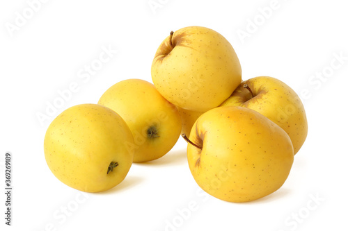 Yellow apples isolated on white