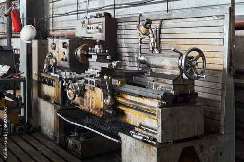turner workstation with a lathe in the foreground © Evgeny