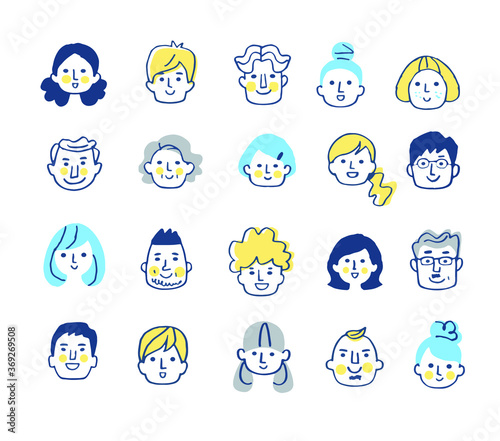 様々な人物の顔　セット