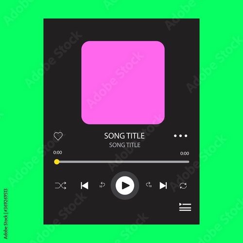 template music player for handphone. Spotify template. 