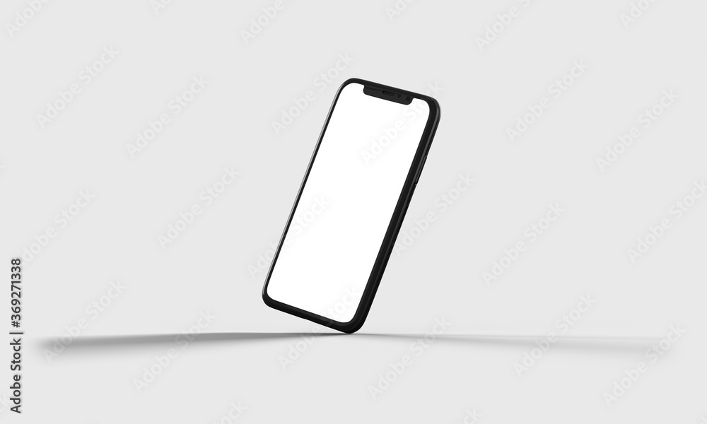 Phone Front View Slanted Left Bottom Right Corner Touching Ground Portrait Realistic Phone Front View Slanted Left Bottom Right Corner Touching Ground Portrait Realistic