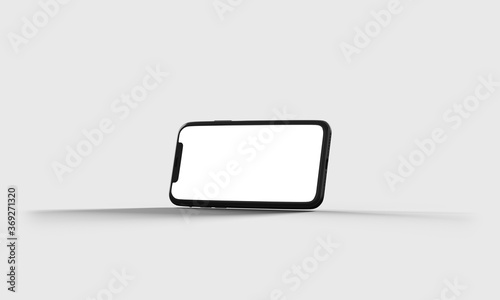 Phone Front View Slanted Left  Touching Ground Landscape Realistic