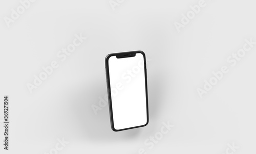 Phone Top View Floating in Mid Air Slightly Raised Left Portrait Realistic