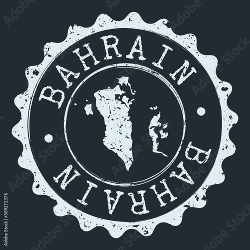 Bahrain Seal. Silhouette Postal Passport Stamp. Round Vector Icon Postmark.