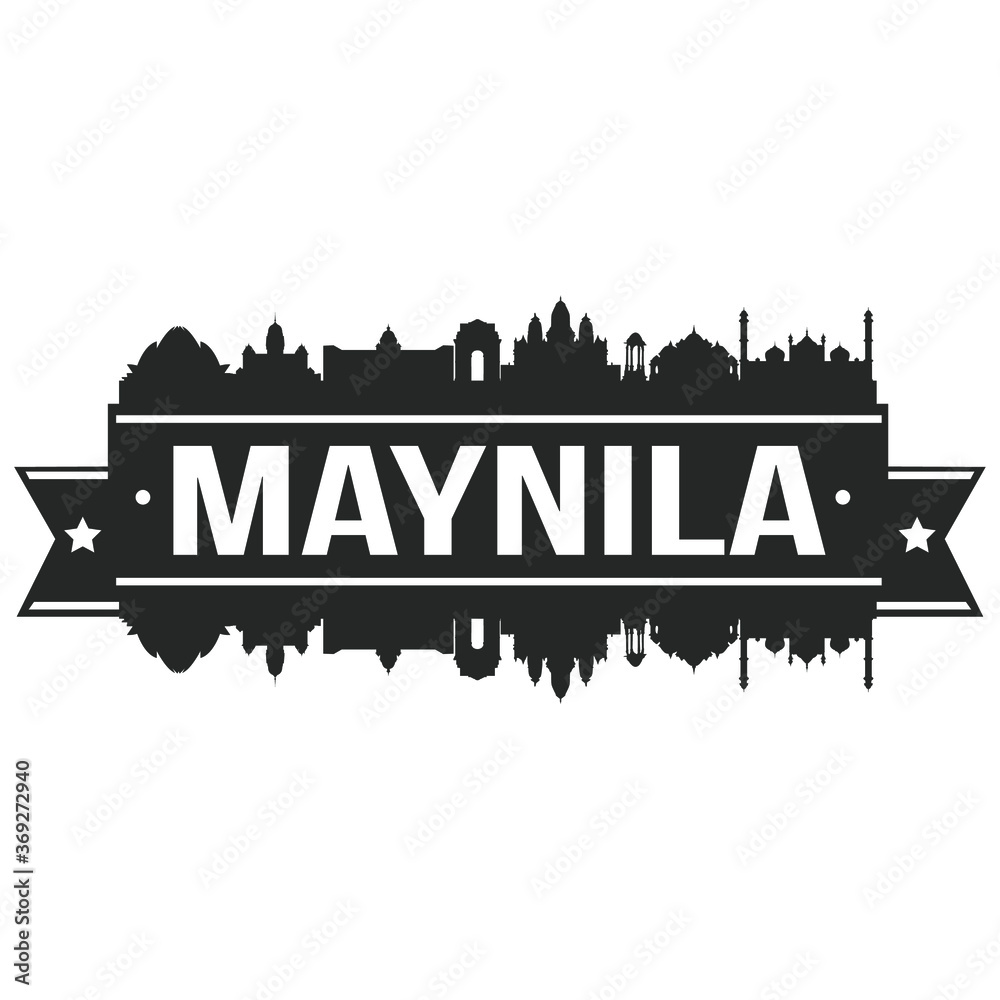 Maynila Skyline Stamp Silhouette Vector City Design Landmark.