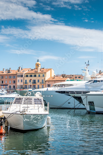 Saint-Tropez and its fishing port and its yachts photo