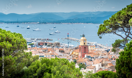 Saint-Tropez and its fishing port and its yachts