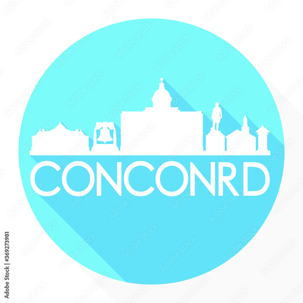 Concord New Hampshire USA Flat Icon Skyline Silhouette Design City Vector Art.