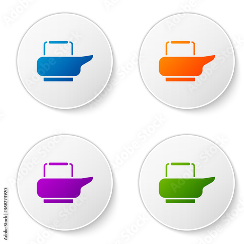Color Bedpan icon isolated on white background. Toilet for bedridden patients. Set icons in circle buttons. Vector Illustration.