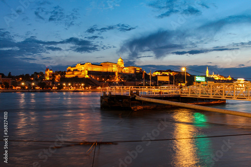 Wallpaper Mural Long exposure of Buda Castle at night, above the Danube River, in Budapest Torontodigital.ca