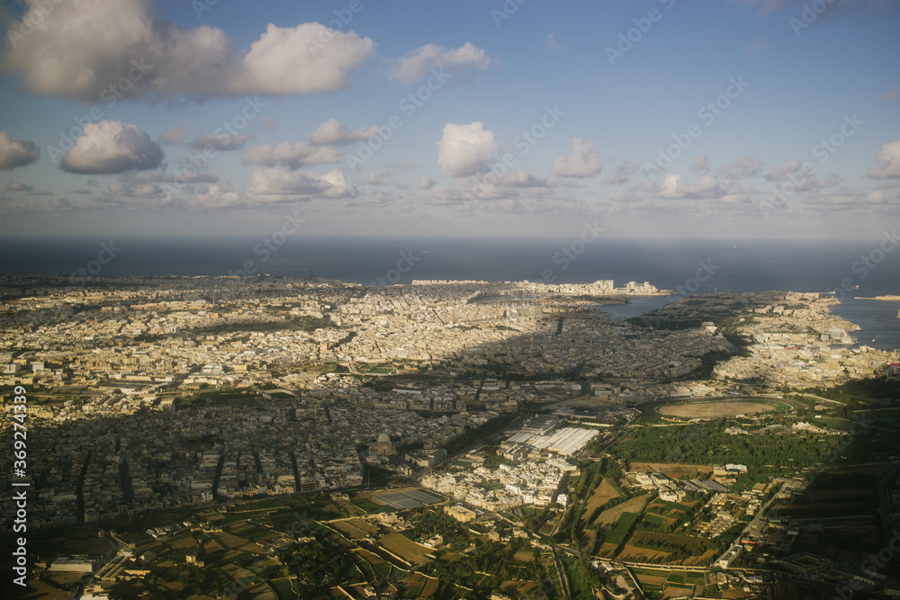 View of Malta from the airplane