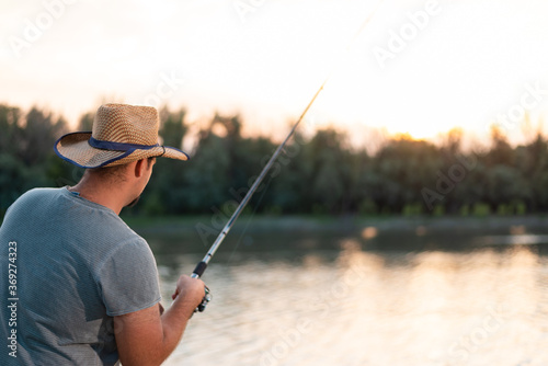 Man fishing on the river