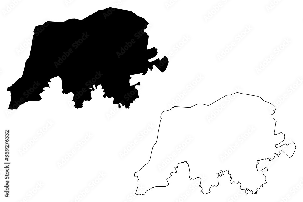 Fototapeta premium Aparecida de Goiania City and Municipality (Federative Republic of Brazil, Goias State) map vector illustration, scribble sketch City of Aparecida de Goiania map
