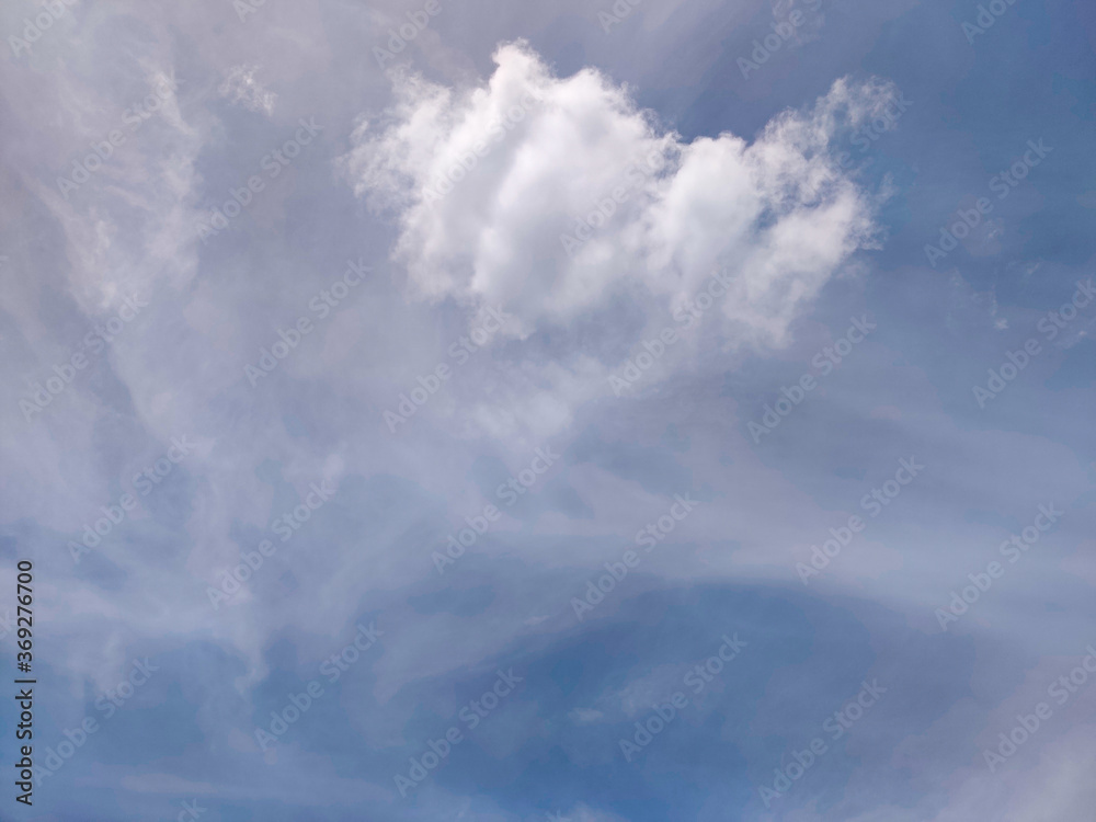 White clouds and blue sky. Sunny climate.Nature. Daylight. White clouds and blue sky. Sunny climate.Nature. Daylight.