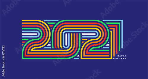 Happy new year 2021 banner. Brochure or calendar cover design template. Cover of business diary for 2021 with wishes. The art of cutting paper.