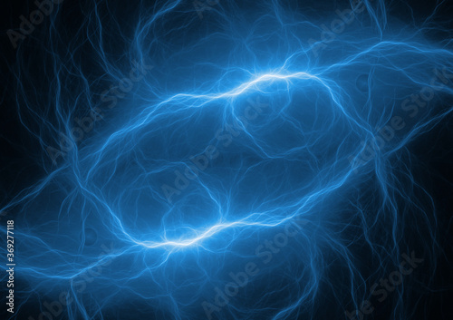 Fotografia Blue plasma, abstract electrical lightning