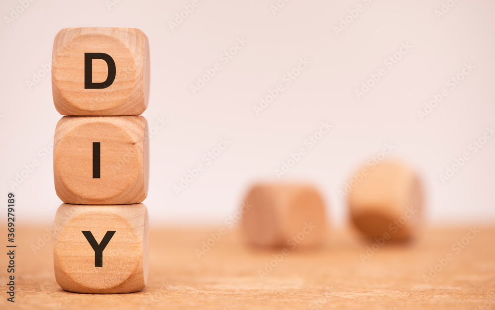 do it yourself DIY printed on wooden cubes do it yourself DIY printed on wooden cubes