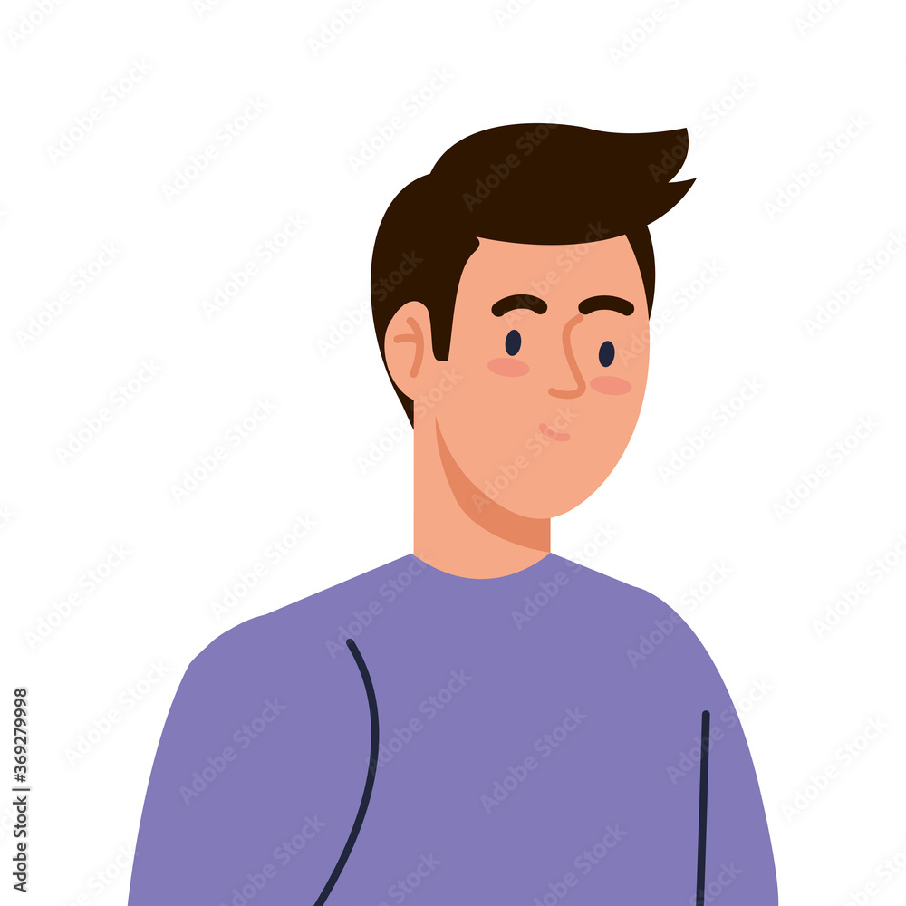 young man on white background vector illustration design