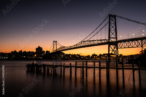 Cable stayed bridge Hercilio Luz in Florianopolis  Santa Catarina  Brazil 