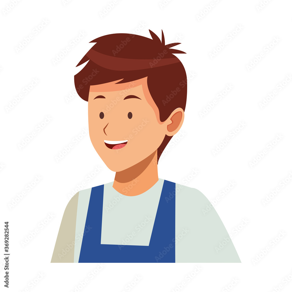 housekeeping male worker avatar character