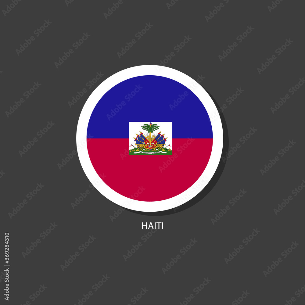 Obraz premium Haiti flag Vector circle with flags.