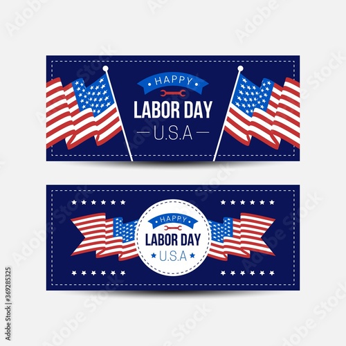 LABOR DAY USA BANNERS DESIGN TEMPLATE
