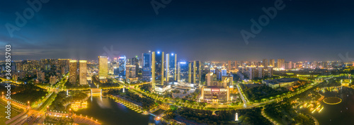 Night view of Qiandeng Lake Park  Foshan City  Guangdong Province  China