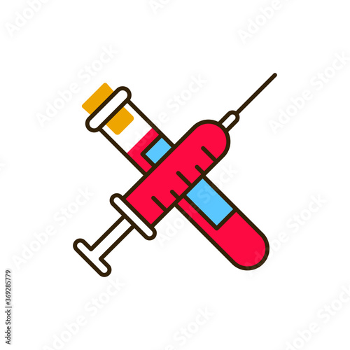 General blood analysis color line icon. Medical and scientific concept. Laboratory diagnostics. Pictogram for web, mobile app, promo. UI UX design element