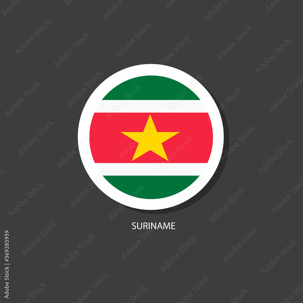 Suriname flag Vector circle with flags. Suriname flag Vector circle with flags.