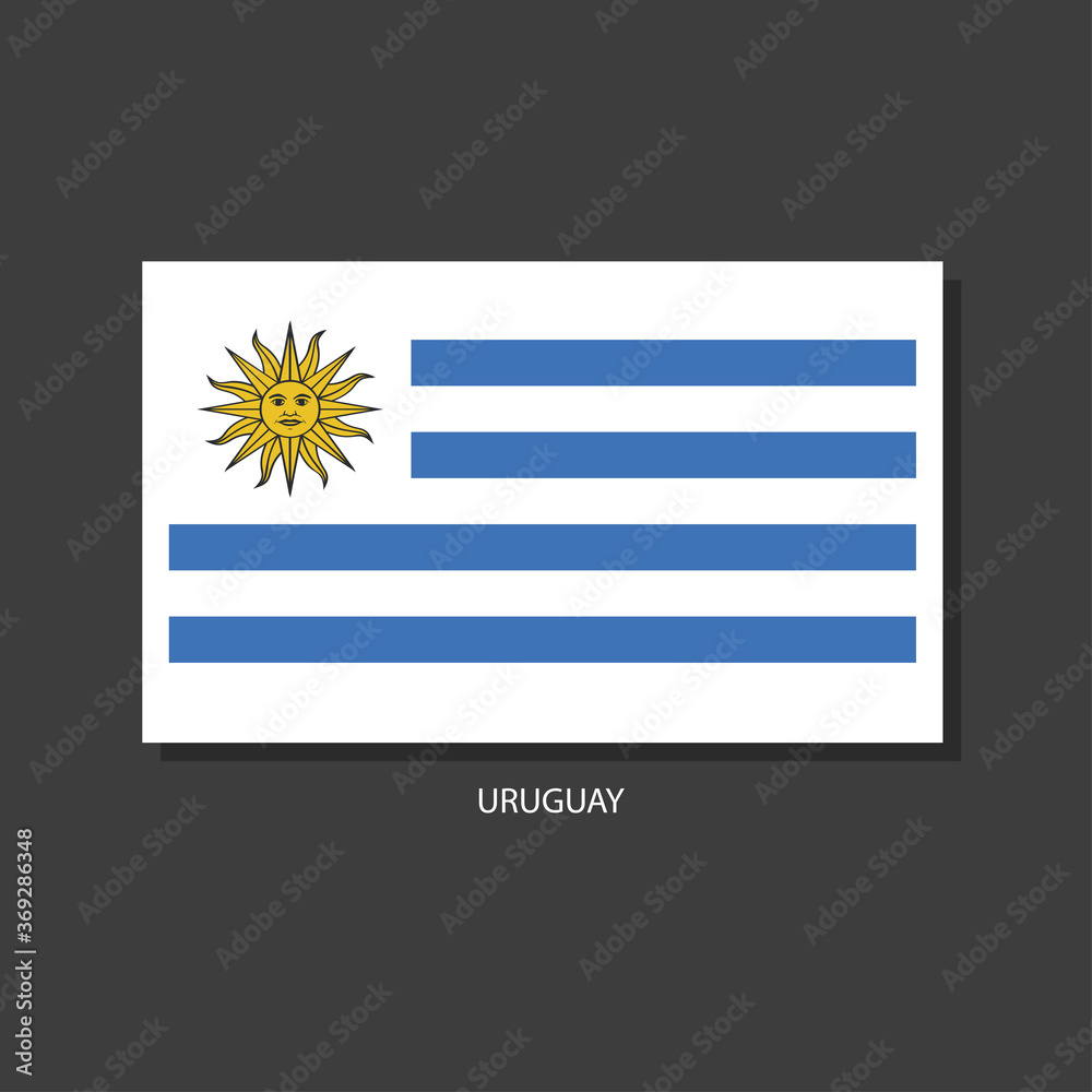 Fototapeta premium Uruguay flag Vector Square Icon 