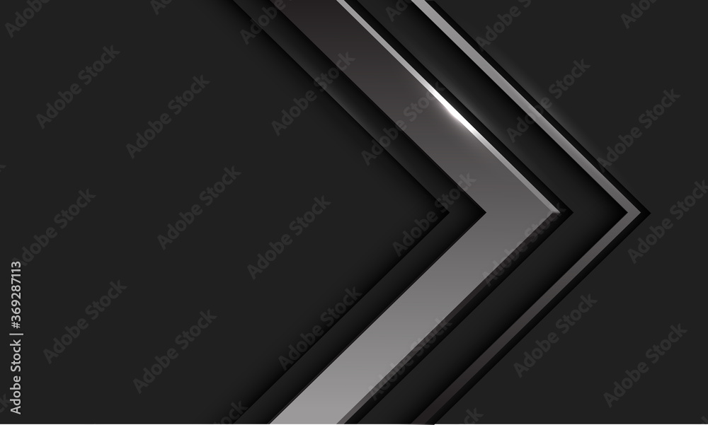 Abstract silver arrow direction in dark grey with blank space design modern futuristic background vector illustration. Abstract silver arrow direction in dark grey with blank space design modern futuristic background vector illustration.