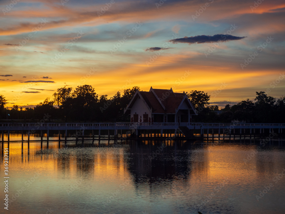 Fototapeta premium sunset on the river