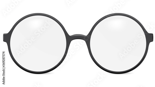 Vector round glasses isolated on white