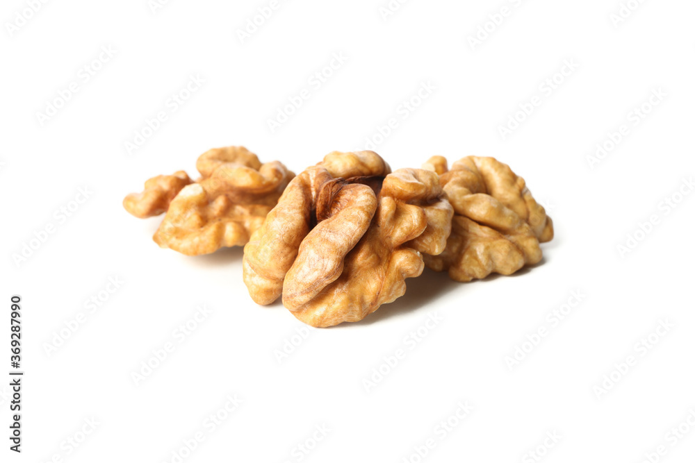 Tasty walnut isolated on white background. Vitamin food Tasty walnut isolated on white background. Vitamin food