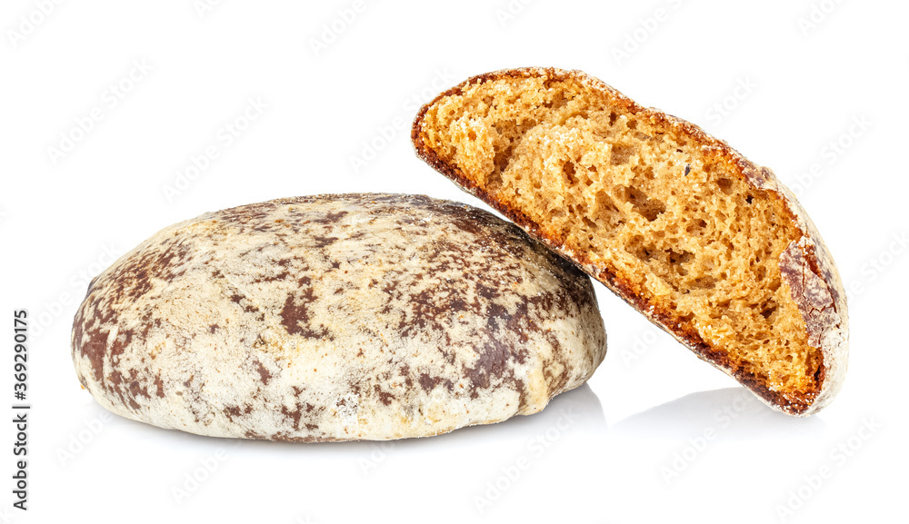 Lying whole and broken gingerbread cookies isolated on white background Lying whole and broken gingerbread cookies isolated on white background