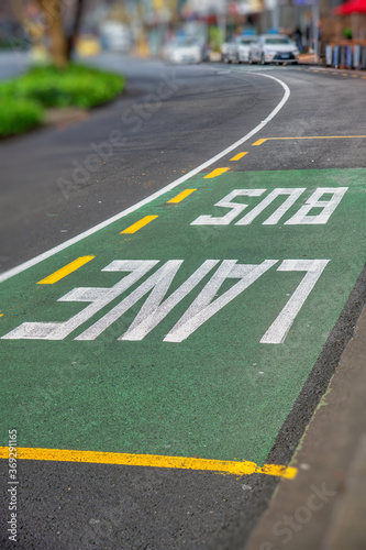 Wallpaper Mural Bus Lane signage on the road Torontodigital.ca