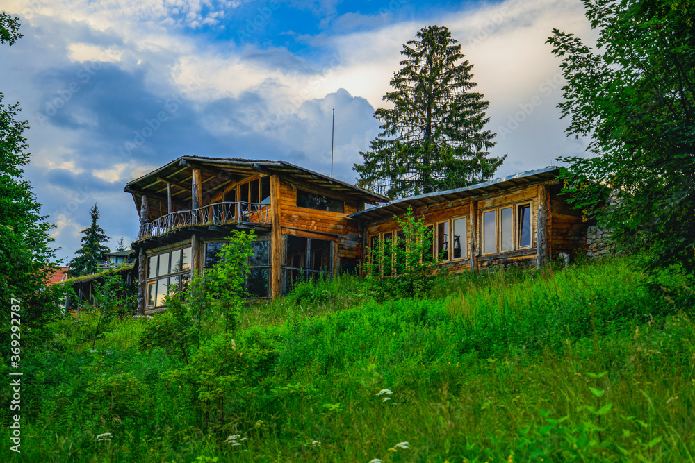 Set of wooden houses in a mountain village in Romania. Set of wooden houses in a mountain village in Romania.